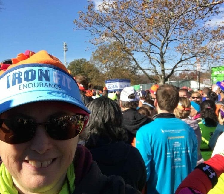 Hilary Topper at the NYC Marathon in 2016