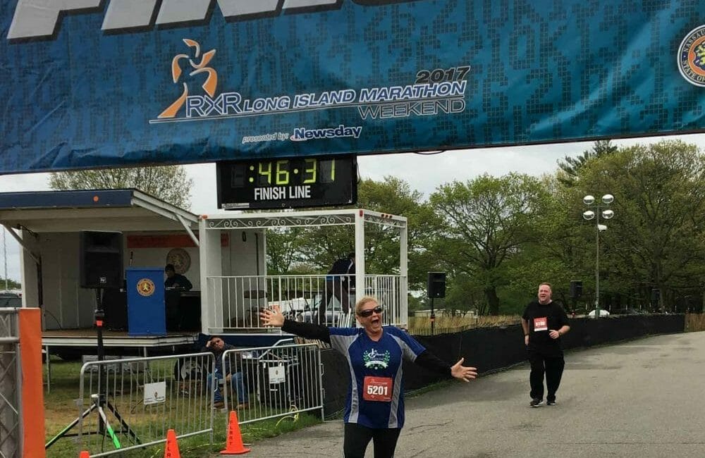 Rebecca Fromcheck after finishing her first 5K