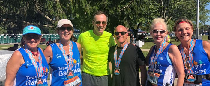 Hilary and friends doing the Hamptons Half Marathon 