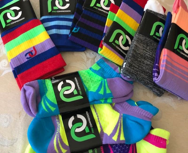 colorful procompression socks