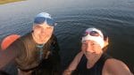 Ray and Hilary in the open water