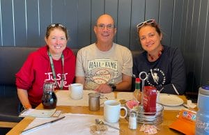 Hilary, Bill, and Irem at Breakfast in Monatuk