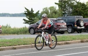 Hilary Topper on the bike at Mighty Hamptons
