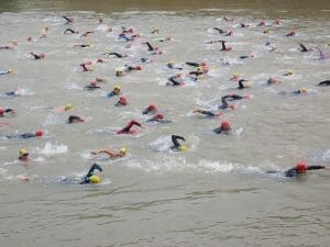 swimmers in open water