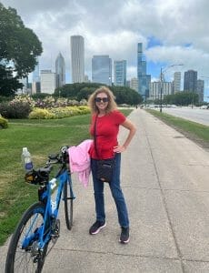 Dropping off the bike at the chicago triathlon