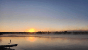 sunrise over the lake